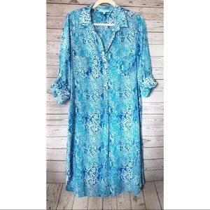 Melissa Odabash Lois Blue print Caftan Dress
